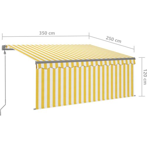  Automatska tenda s roletom i senzorom LED 3 5x2 5 m žuto-bijela Slike