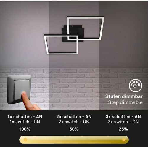 BRILONER 3210-015 - led prigu&amp;scaron;iva plafonska svetiljka frame 2xLED/11W/230V crna Slike