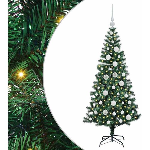  Umjetno predsvijetljeno božićno drvce Zelena 120 cm PVC i metal Slike