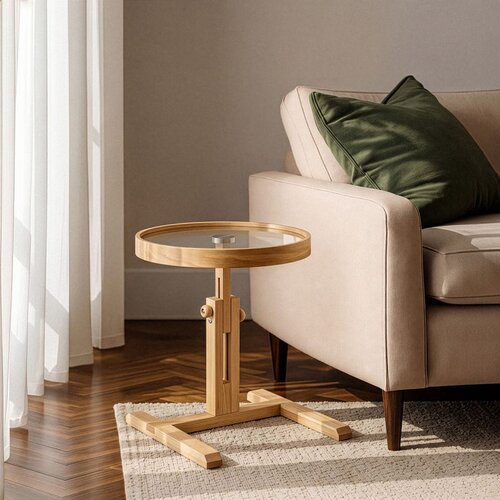 Hanah home pomoćni sto opus yuvarlak 40, 40 cm, hrast Cene