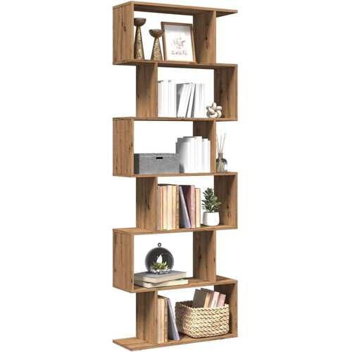 vidaXL Pregrada / regal za knjige 6 razina hrast 70x24x193 cm drveni Cijene