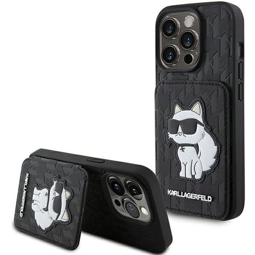 Karl Lagerfeld OVITEK SAFFIANO CARDSLOTS I STAND CASE ZA IPHONE 15 PRO ČRN, (21897532) Cene