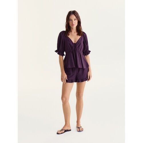 Reserved Bluza s liocelom - boja mahagonija Cene