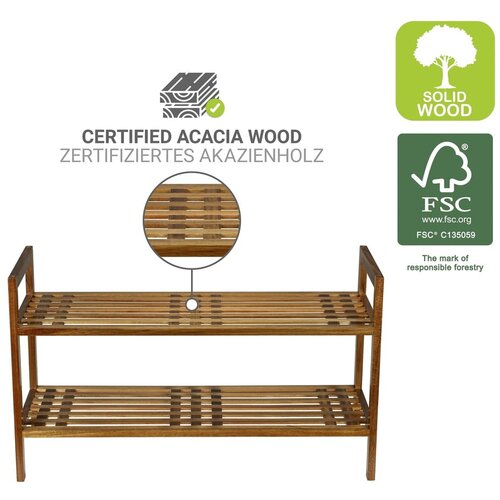 Wenko Stojalo za čevlje iz masivne akacije v naravni barvi 69x40,5x27 cm Fondi &amp;ndash; Slike