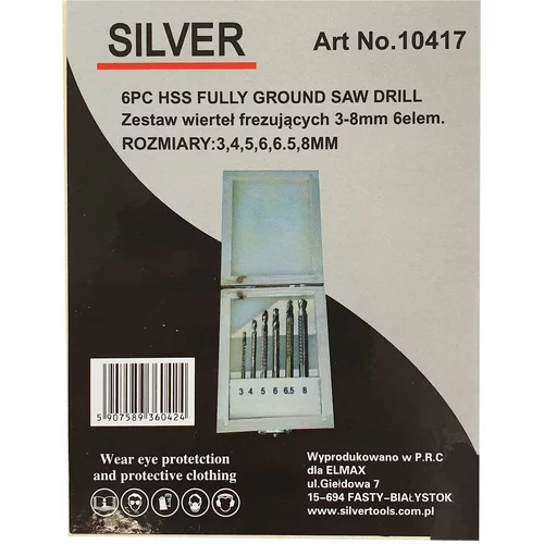 Silver Nabor rezkalnih vrtav 3-8 mm 6 osebnih računalnikov/srebro, (21106175)