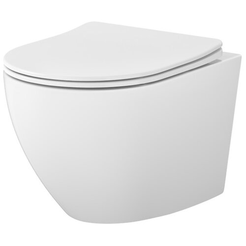 Cersanit viseča brezrobna WC &scaron;koljka z desko DESSE PRO OVAL, bela, SZCZ1003790001 Cene