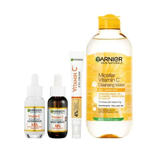 Garnier Skin Naturals Vitamin C Micellar Cleansing Water Set micelarna voda 400 ml + serum za lice 30 ml + krema za područje oko očiju 15 ml + serum za lice 30 ml za ženske