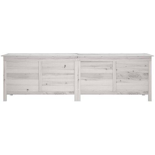  Vrtna kutija za pohranu bijela 198,5x50x56,5cm masivna jelovina Slike