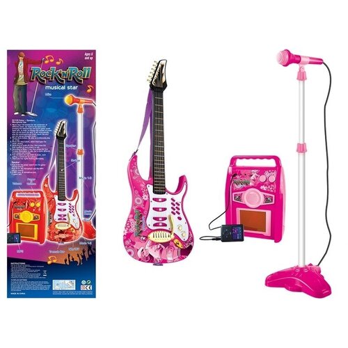 Lean Toys Otro&scaron;ka kitara z ojačevalcem in mikrofonom MP3 vhod roza Cene
