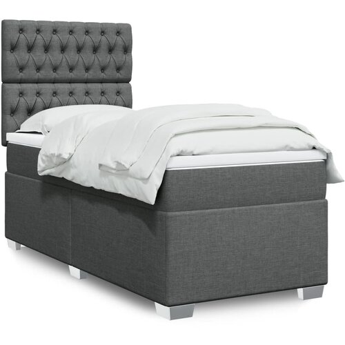  The Living Store Box spring postelja z vzmetnico temno siva 100x200 cm blago - Box Spring Postelja, (21496973) Slike
