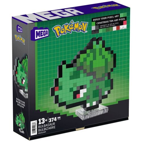 Mattel MEGA Pok&amp;eacute;mon Bulbasaur 15cm Pixel Art RETRO 374ele ZA6177 Slike