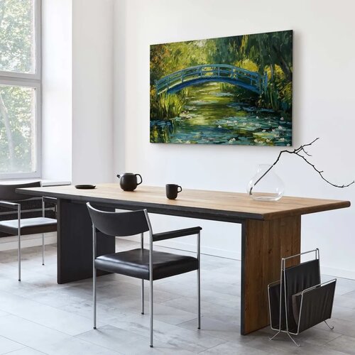  Slika - Impressionist bridge - painting of a bridge against a picturesque background 30x20 Premium Print Cene