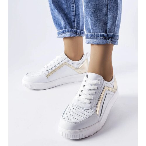 Gemre White leather perforated shoes Gilles Cene