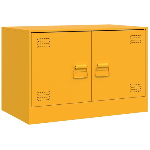 Maison Chic TV omarica - TV stojalo - Televizijska omarica gorčično rumena 67x39x44 cm jeklo, (21700792) Slike