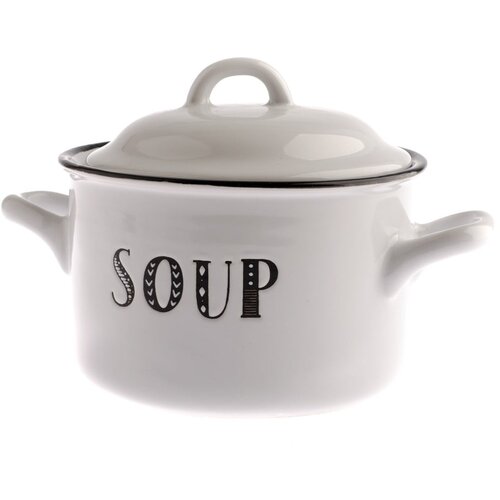 Dakls bijeli keramički lonac s poklopcem Soup, 920 ml Cijene