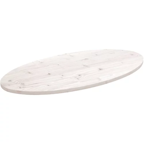  Ploča za stol bijela 100x50x2,5 cm od masivne borovine ovalna