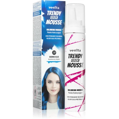 VENITA Trendy Color Mousse pjena za bojanje bez amonijaka nijansa No. 39 - Cosmic Blue 75 ml