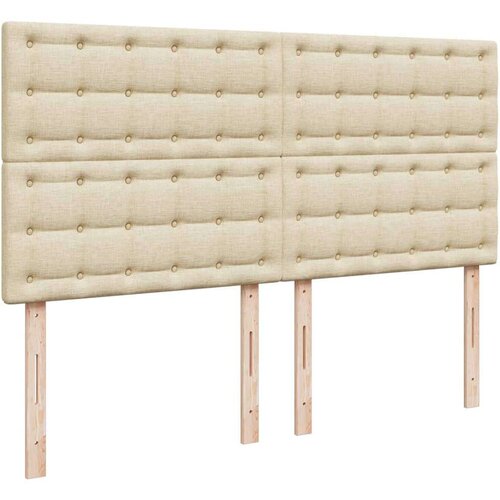 VidaXL Krevet s oprugama i madracem krem 180x200 cm od tkanine Slike