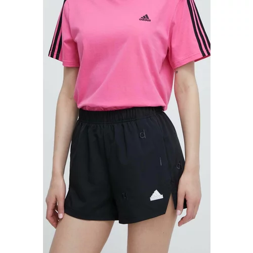 Adidas Kratke hlače ženske, črna barva, IS4315