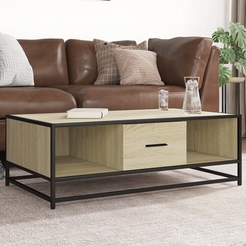 Furnova Klubska mizica sonoma hrast 100x57x35 cm inženir. les in kovina, (21915067) Slike