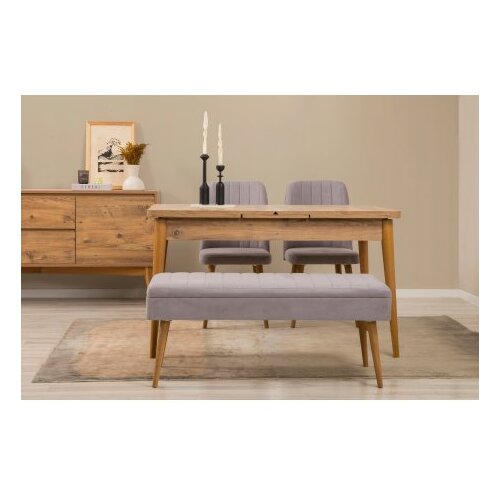 Hanah home vina 02 0701 atlantic pine grey (produživi trpezarijski sto, stolice i konzola (5 komada)) Slike