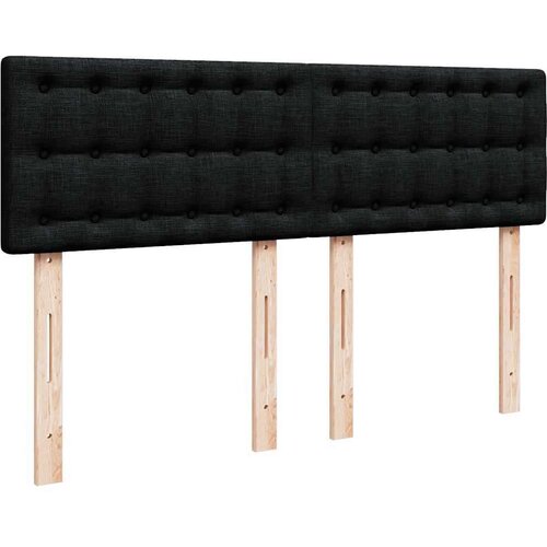 VidaXL Krevet s oprugama i madracem crni 160x200 cm od tkanine Slike