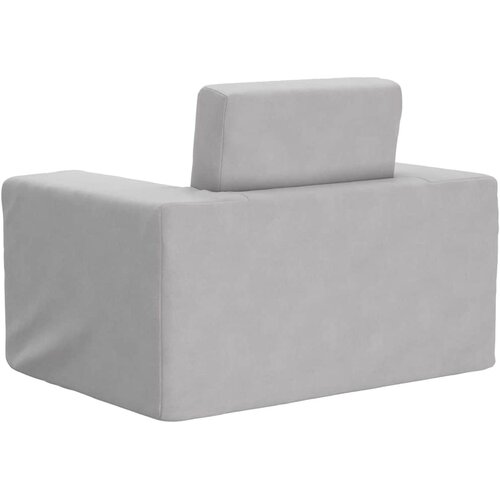  Dječji kauč na razvlačenje svjetlosivi mekani pli&amp;scaron;ani Siva Sofa Slike