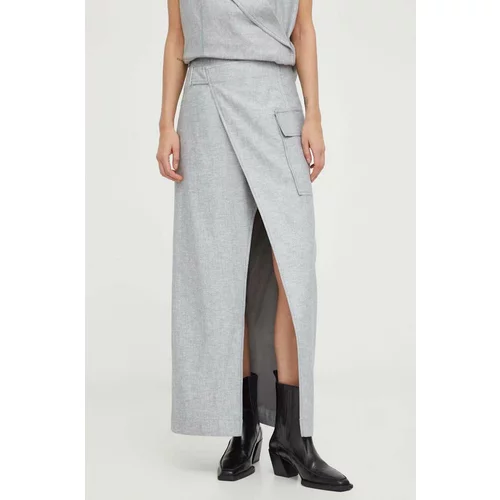 Remain Lanena suknja boja: siva, maxi, ravna