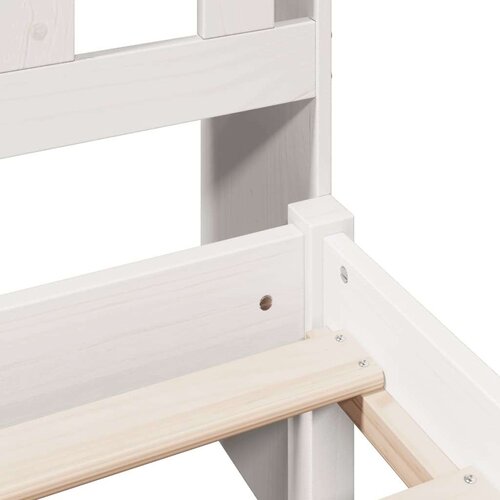 vidaXL Krevet s regalom z knjige bez madraca bijeli 140x190cm borovina Cijene