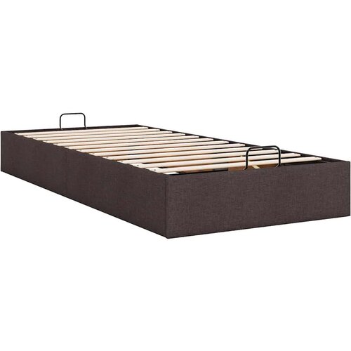 VidaXL Okvir kreveta bez madraca tamnosmeđi 90x200 cm od tkanine Slike