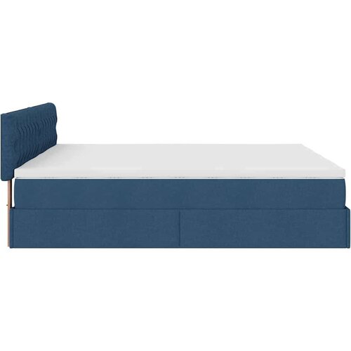 VidaXL otomanski okvir kreveta s madracima plavi 200x200cm tkanine Slike