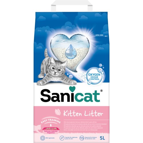 Sanicat Kitten pesek za mačke - 5 l Slike