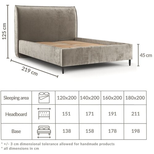 Maison de R&amp;ecirc;ve Bež tapecirani bračni krevet s prostorom za odlaganje s podnicom 160x200 cm Shell &amp;ndash; Slike