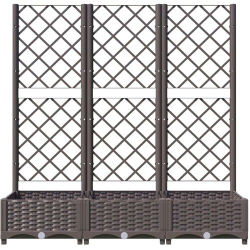 vidaXL Vrtna sadilica s rešetkom smeđa 120 x 40 x 121 5 cm PP Cijene