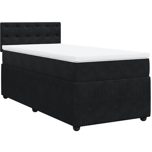 Maison Chic Box spring postelja - Vzmetna postelja z vzmetnico črn 90x190 cm žamet SL11821, (21883589) Slike