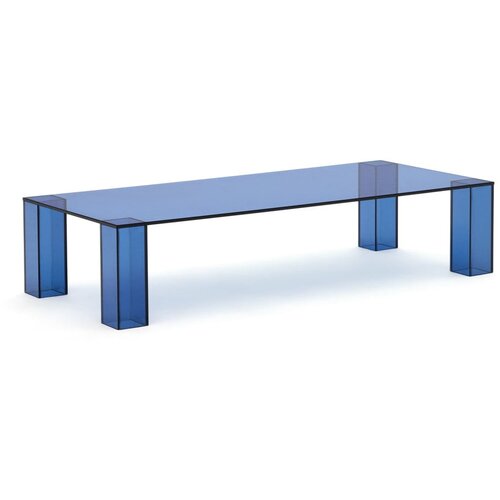 Kave Home Modra steklena mizica 60x140 cm Adularia – Cene