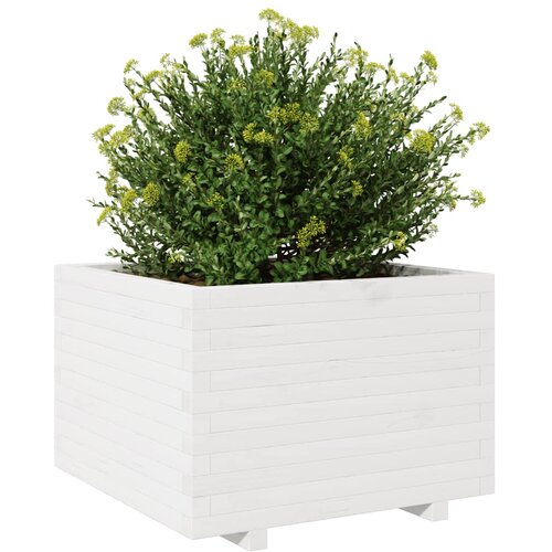  Vrtna sadilica bijela 70x70x49,5 cm od masivne borovine Slike