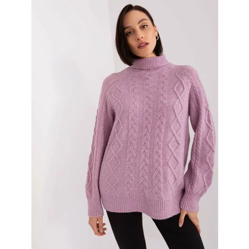 Fashion Hunters Women's dirty purple sweater with cables