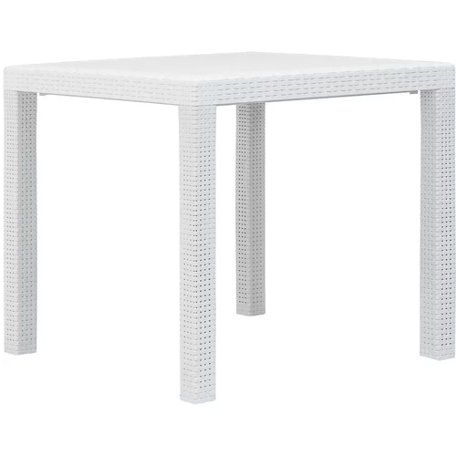  Vrtni stol bijeli 79 x 79 x 72 cm plastika s izgledom ratana