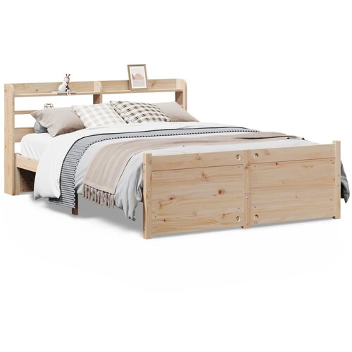 Maison Chic Posteljni Okvir - Dvoposteljna postelja z vzglavjem 120x190 cm trdna borovina, (22080467) Cene