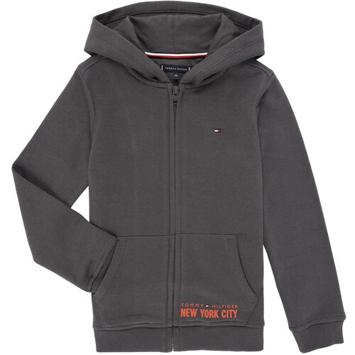 Tommy Hilfiger Puloverji NYC PRINT ZIPTHROUGH HOODIE Siva Slike