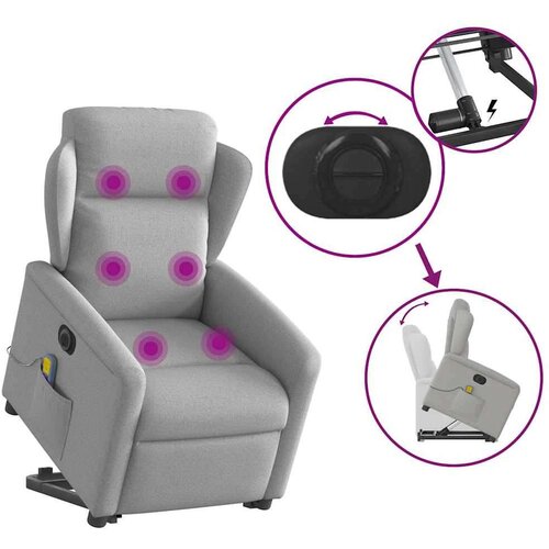 VidaXL Električni masažni naslonjač na podizanje tkanina oblačnosivi Slike