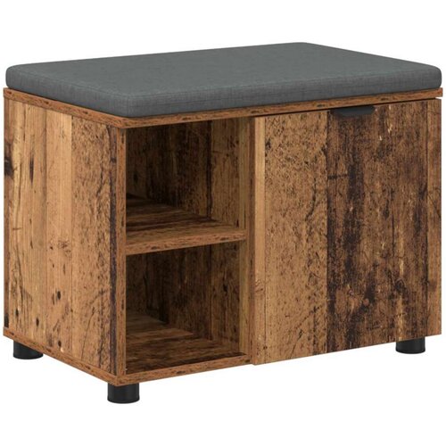 Klupa za hodnik s jastukom Staro drvo 60 x 38 x 46 cm Slike