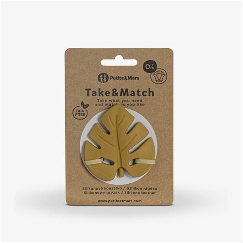 Petite&amp;amp;Mars Silikonska grickalica za zube 0 m+ Take&amp;amp;Match, Intense Ochre Slike