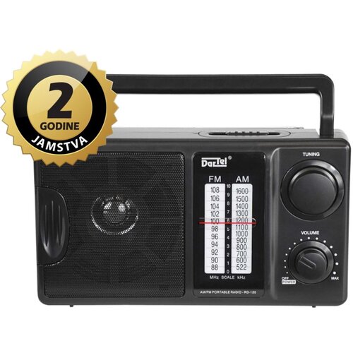 Dartel radio FM, AM, analogni, AC ili klasične baterije, crni RD-120 Cijene