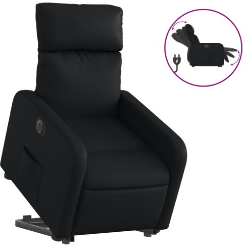 Maison Chic Električni naslanjač - Relax naslanjač s funkcijo vstajanja črno umetno usnje, (22062049) Cene