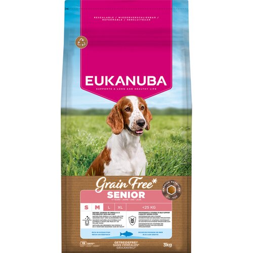 Eukanuba Senior Small & Medium Breed Grain Free morska riba - 2 x 3 kg Cijene