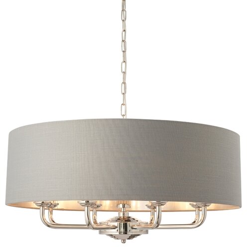  Endon 94415 - Luster na lancu HIGHCLERE 8xE14/40W/230V siva/sjajni hrom Slike