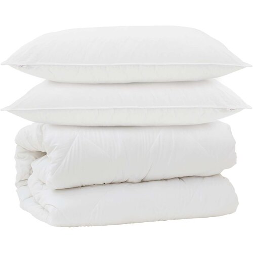  Duvet s jastucima s jastukom 3 kom. Bijela Mikrovlakna 200 x 200 cm,50 x 70 cm Slike