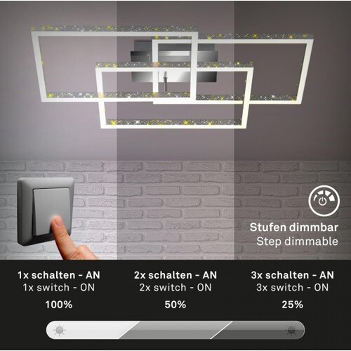 BRILO prigu&amp;scaron;iva LED stropna svetiljka FRAME LED/57W/230V 3000K mat hrom Slike
